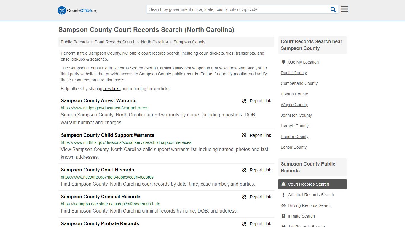 Court Records Search - Sampson County, NC (Adoptions ...