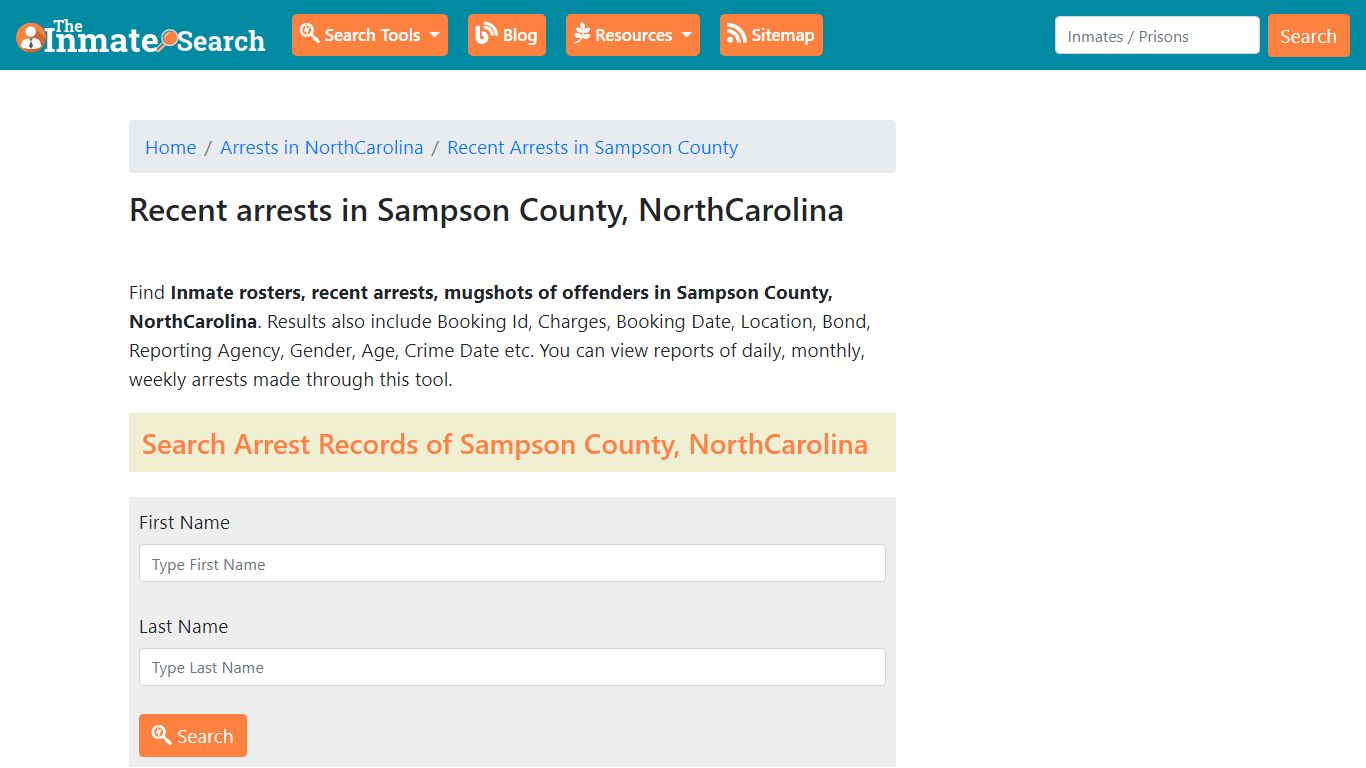 Recent arrests in Sampson County, NorthCarolina | Mugshots ...