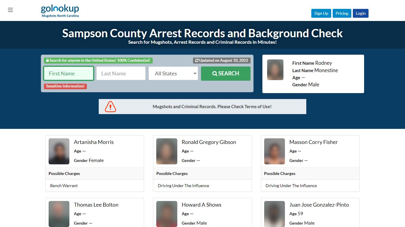 Sampson County Mugshots, Sampson County Arrest Records